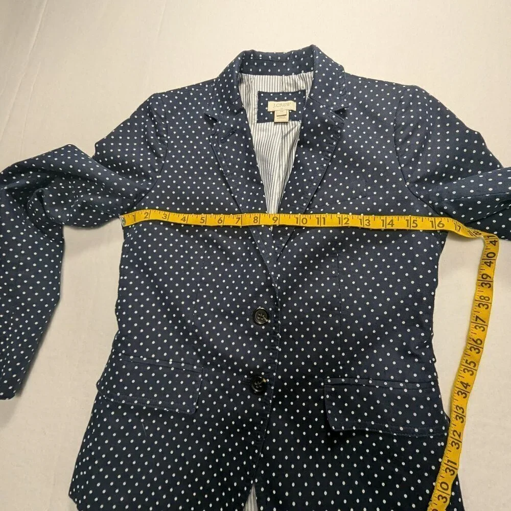 J. Crew Blazer Polka Dot Navy Blue size 00